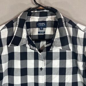 Chaps black and white buffalo check long-sleeve button up  XXL - Office Casual